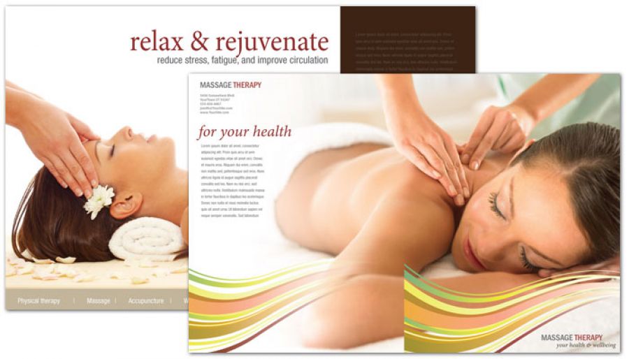 Massage Chiropractor Physical Therapy Half Fold Brochure Design Layout